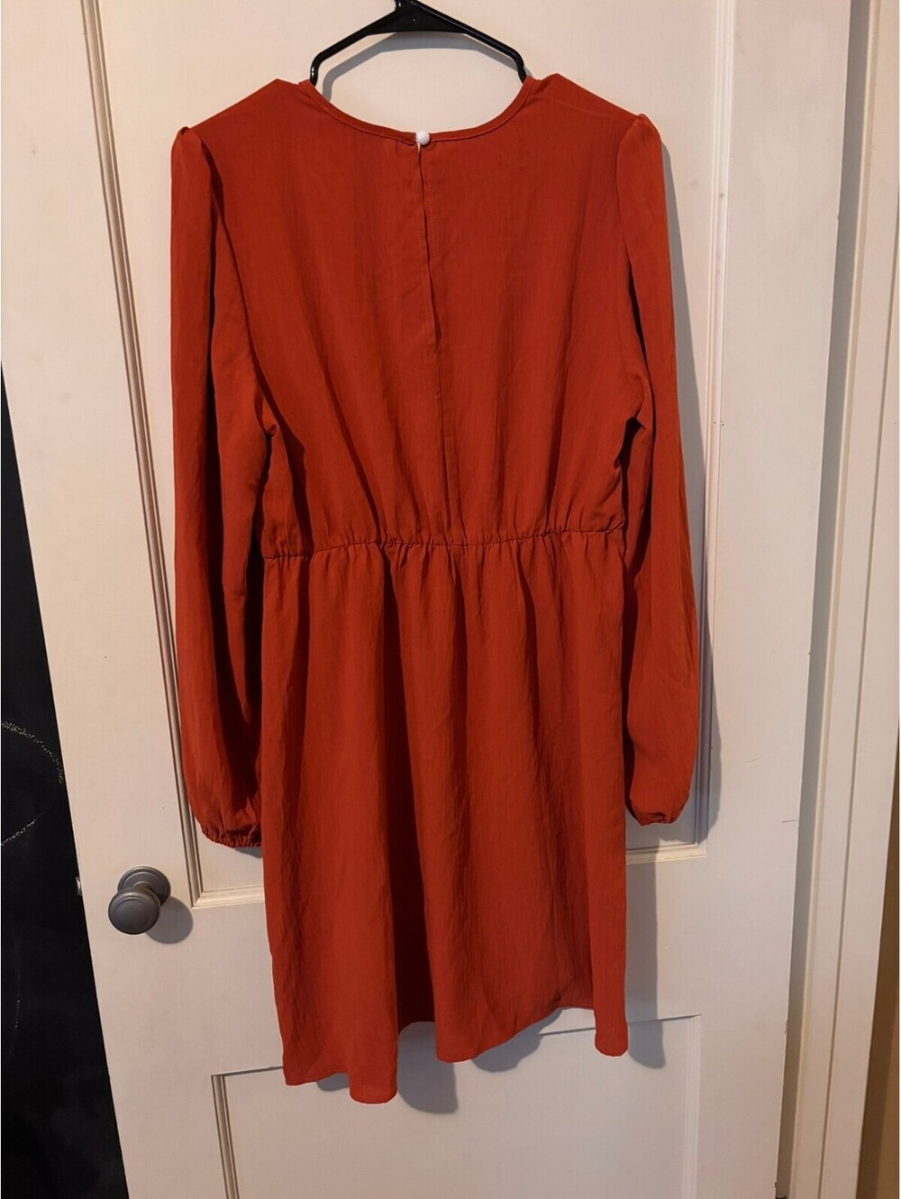 SHEIN Long Sleeve Rust Orange Casual Dress